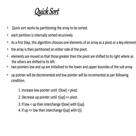 Quick sort | PPTX
