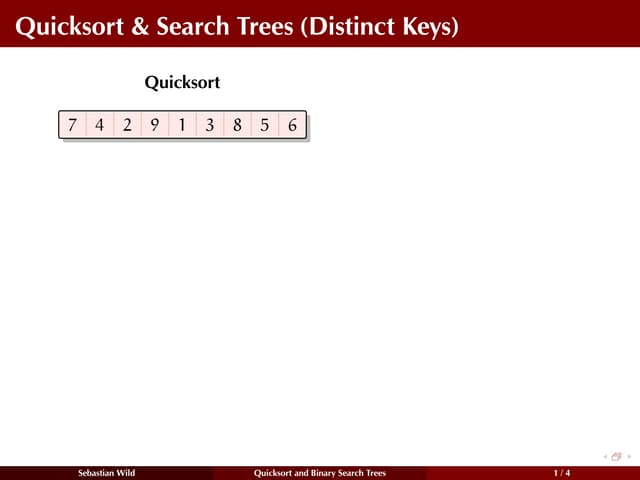 Quicksort and Binary Search Trees | PPT