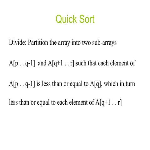 Algorithm: Quick-Sort | PPT