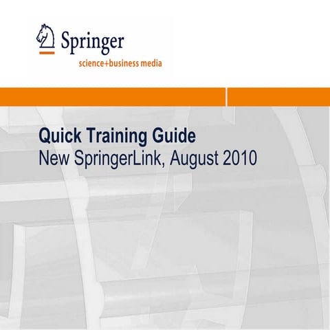 Quick springer link training august 2010 