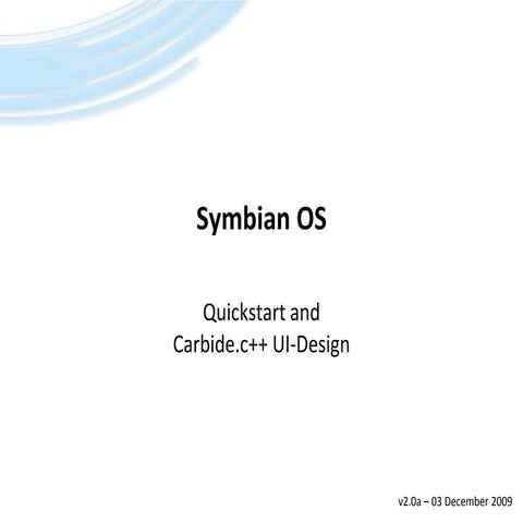 Symbian OS - Quick Start