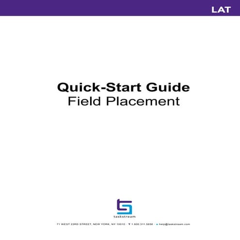 Quick start guide  field placement