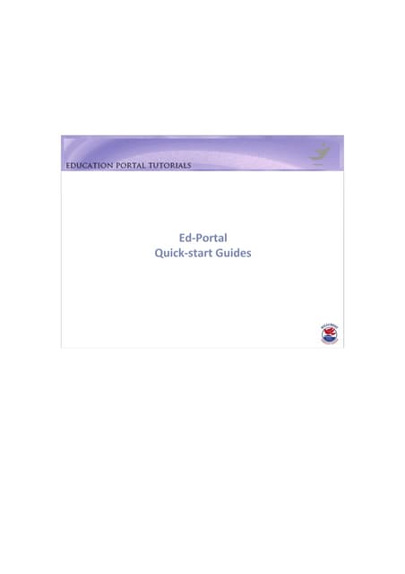 Quick start guides ed portal