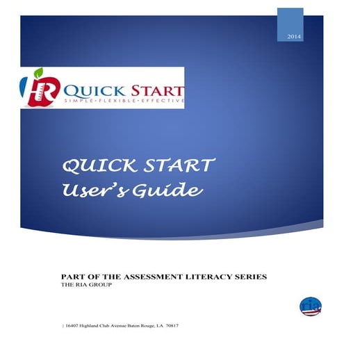 Quick Start Users Guide-June 2014-Working Draft