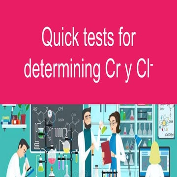 Quick tests for determining Cr(VI) y Cl-