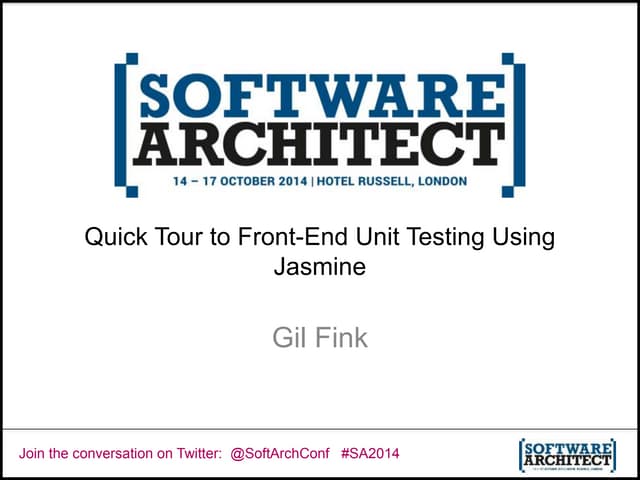 Quick tour to front end unit testing using jasmine