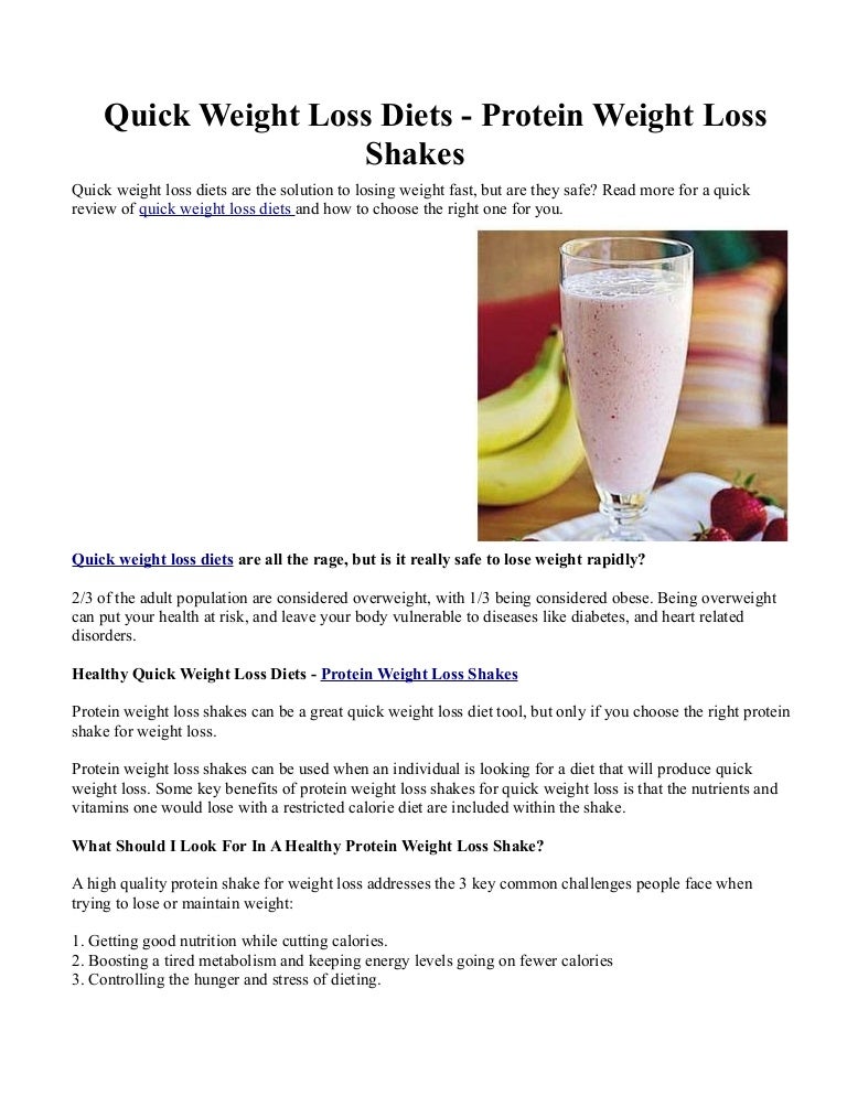 quick weight loss shakes