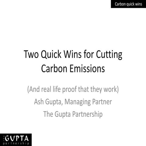 Quick wins for cutting carbon
