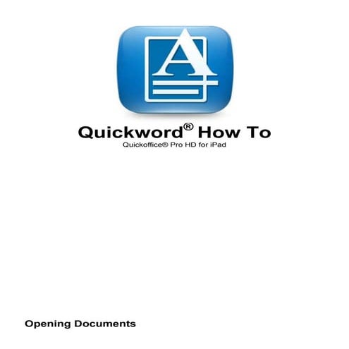 Quickword How To
