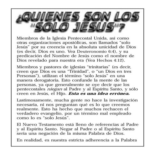 Quienes Son Los De Solo De Jesus