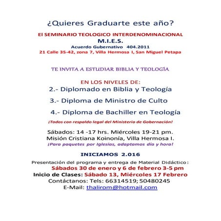 Quieres graduarte este año