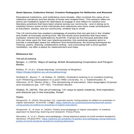 Quiet Spaces, Collective Voices_ Creative Pedagogies for Reflection and Renewal.docx