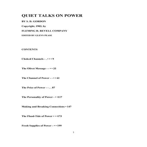 Quiet talks on power