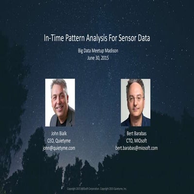 In-Time Sensor Data Analysis and Pattern Detection