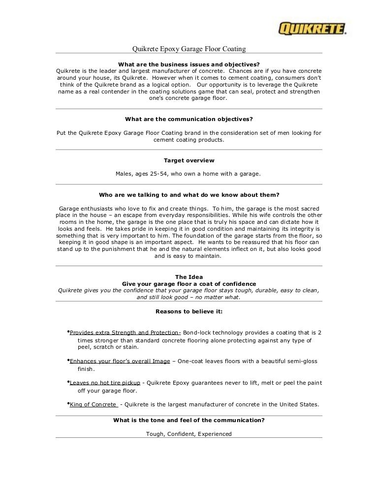 Quikrete Creative Brief