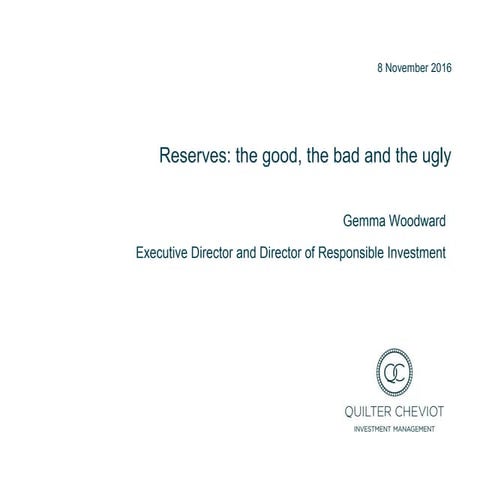 Charity Reserves: the good, the bad and the ugly