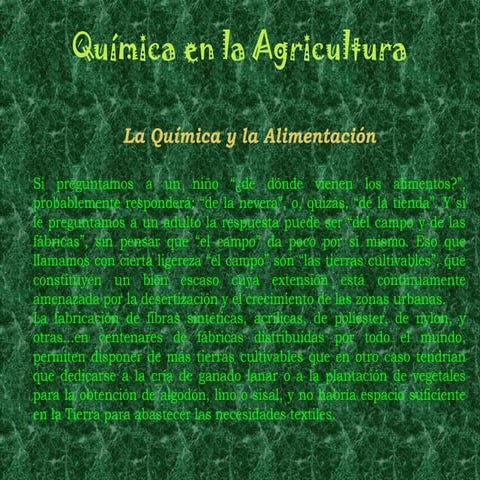 Quimica en la agricultura