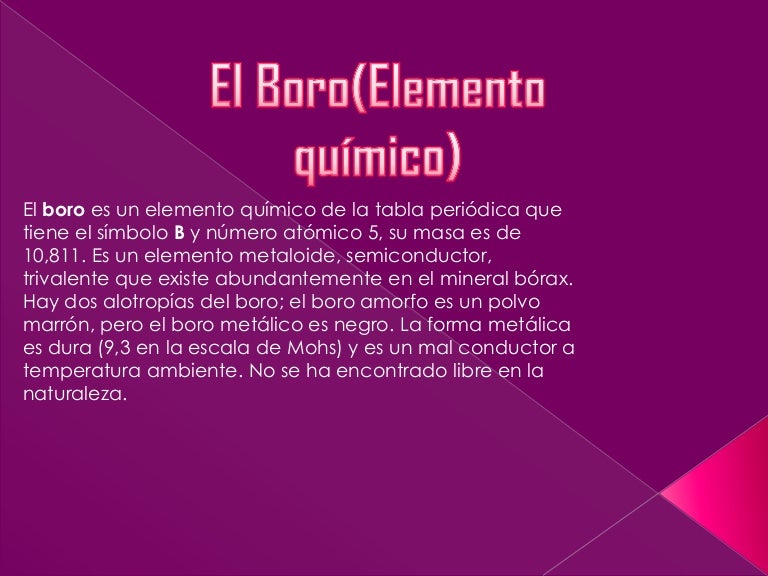 El boro (elemento químico)