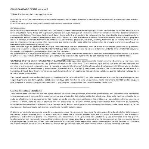 Química guía sexto  semana 2 -  2.020