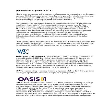 Quién define las pautas de soa