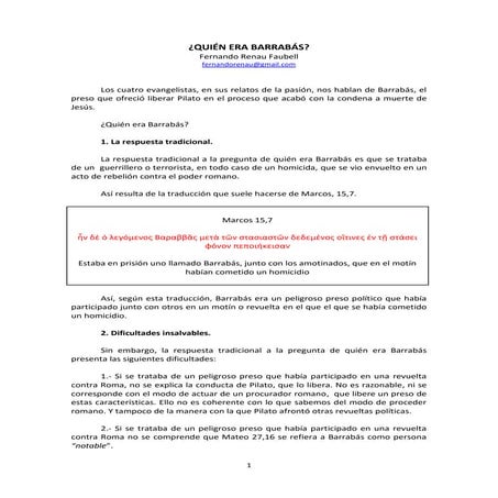 ¿QUIEN ERA BARRABÁS?