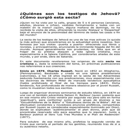¿Quiénes son los testigos de Jehova?