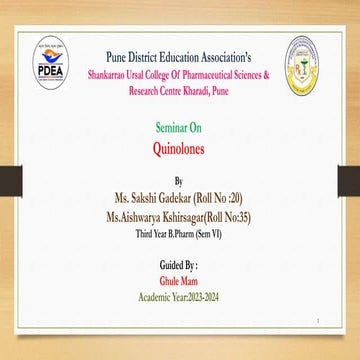 Quinolones & fluoroquinolones-medicinal chemistry.
