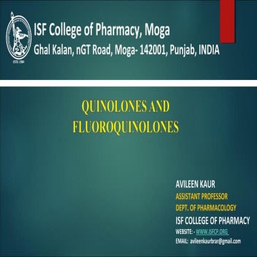 Quinolones and FLUOROQUINOLONES