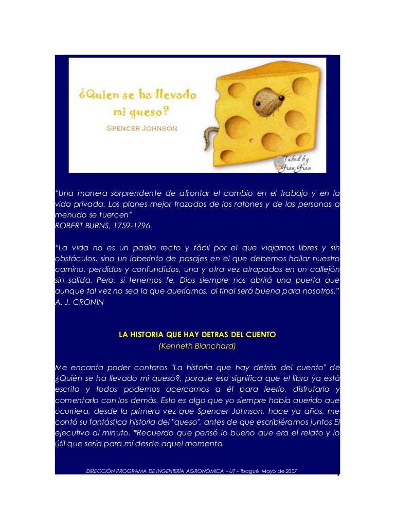 42+ Quien Se Comio Mi Queso Pdf Pics Mercio Mapa