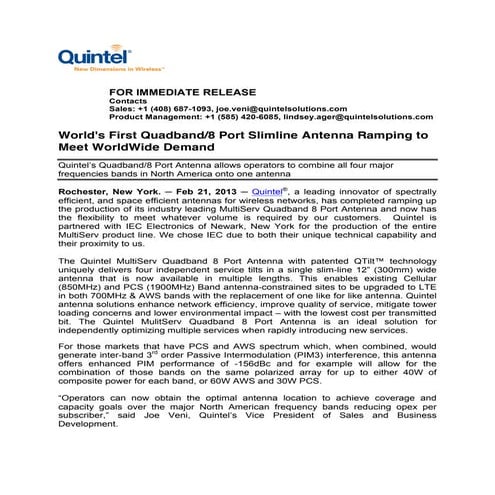 Quintel - David Barker CTO Base Station Antenna Evolution and ...