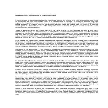 Quién tiene la responsabilidad
