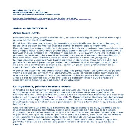 Quintivium, ambito maria corral