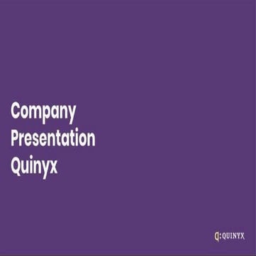 Quinyx Pitch Deck