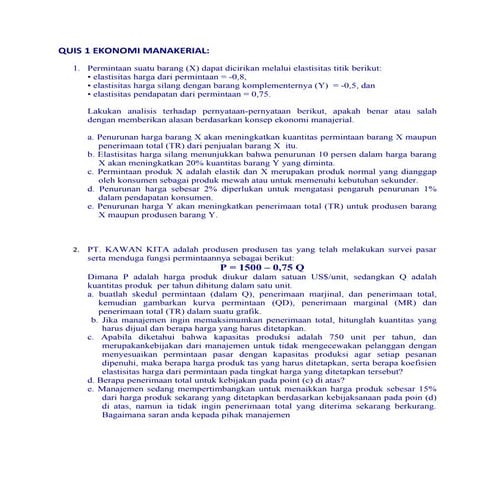 Quis ekonomi manakerial april 2011