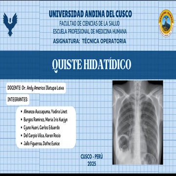 Quiste hidatídico exposicion de técnicas quirurgicas