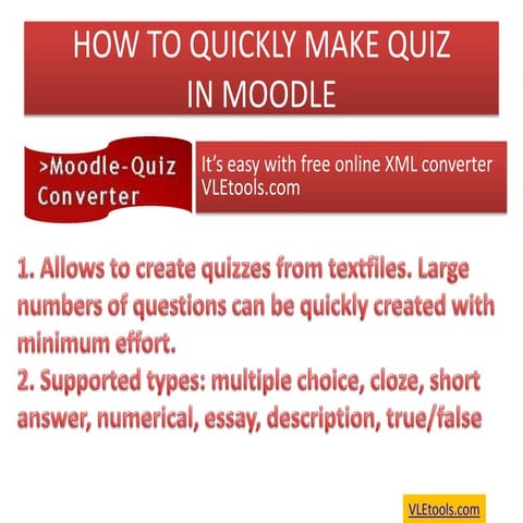 How to create quiz in Moodle | PPTX