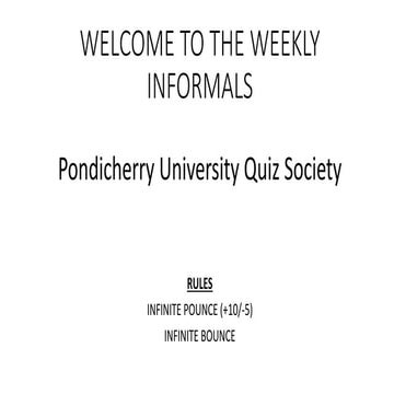 Weekly Informal Quiz