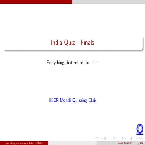 India Quiz finals
