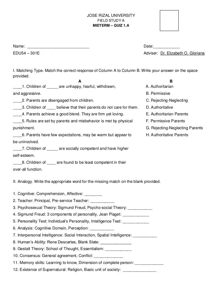 Field Study 1 Ep. 6 Quiz