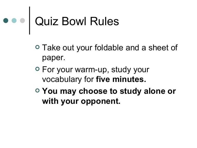 Vocabulary Quiz Bowl