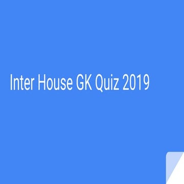 Inter-House GK Quiz Finals
