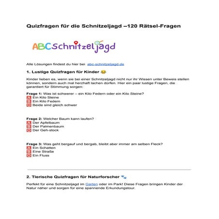 Einbürgerungstest Nrw 310 Fragen Pdf Quizfragen für die Schnitzeljagd –120 Rätsel-Fragen.pdf