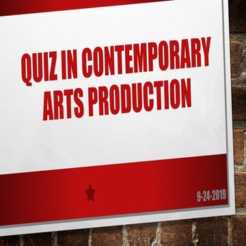 Contemporary Arts Production Quiz
