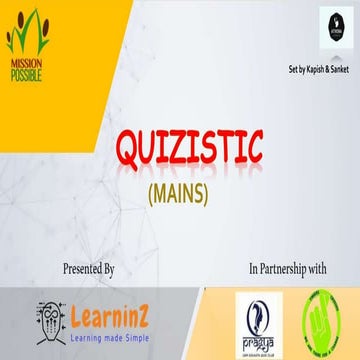 Quizistic 2021 mains