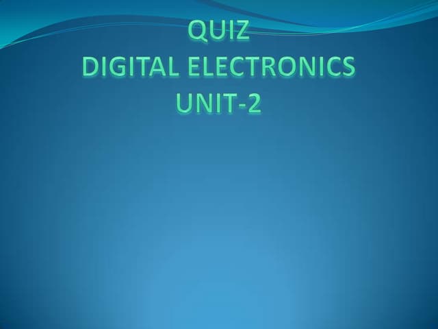 Quiz on Logic Gate