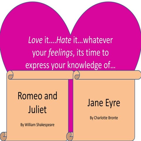 Answers for quiz on Romeo and Juliet and Jane Eyre