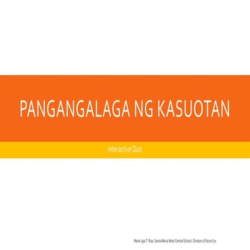 Pangangalaga ng Kasuotan- Interactive Quiz