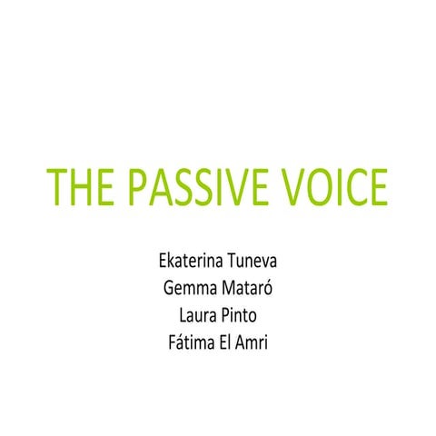 Quiz passive voice (fatima, laura, gemma & katia)