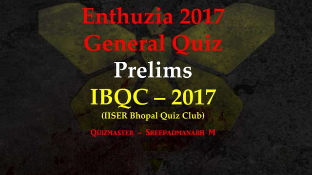 Enthuzia Quiz Prelims