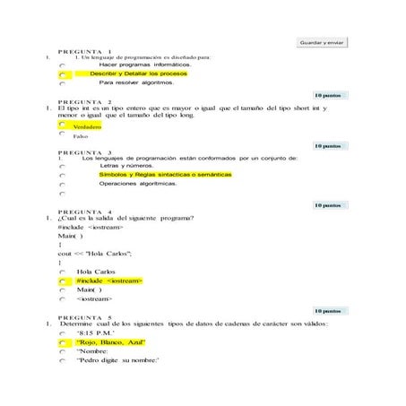 Quiz semana2 programacion c++
